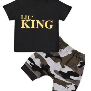 BABY LITTLE BOYS BLACK T-SHIRT WITH PANTS